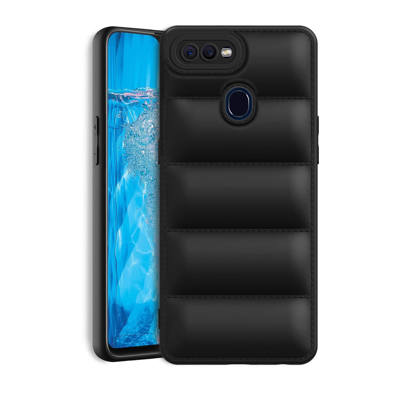 Plus Puffer Case Camera Protection Soft Back Cover for Oppo F9 | Oppo F9 Pro - Black (B0DFMH1WGG) Amazon Price History, Amazon Price Tracker