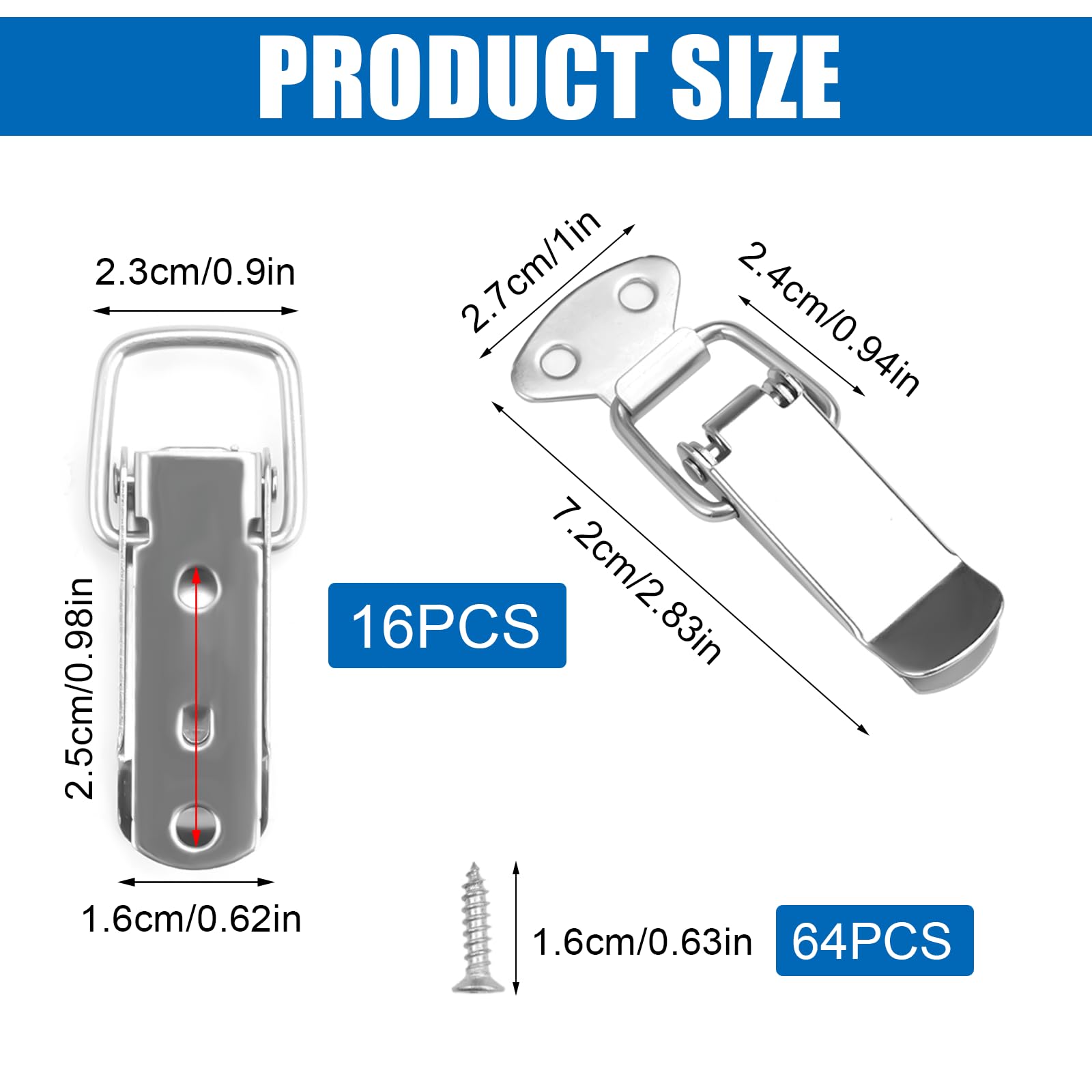 12 Pezzi Fermagli A Molla - Chiusure A Leva In Acciaio Per Cassetti E Toolbox