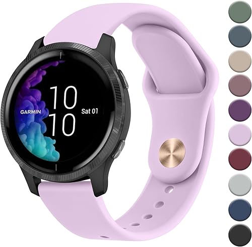 Vanjua Bandas compatibles con Garmin Venu 2 Plus, Venu Sq, Venu y Vivoactive 3, correa de repuesto deportiva de silicona suave para Garmin Vivomove