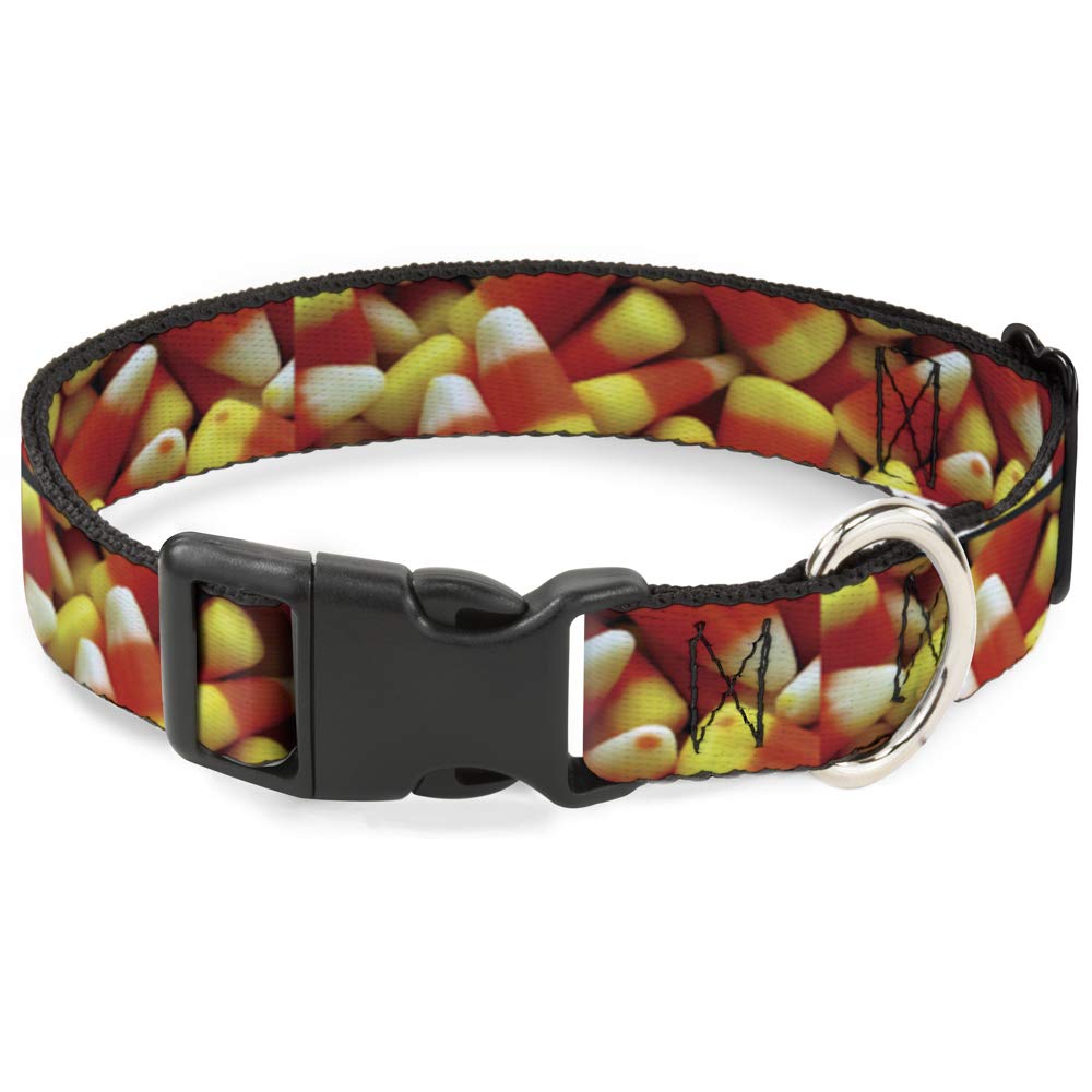 Cuello de plástico con clip apilado de maíz de caramelo grande Buckle Down collar perro grande