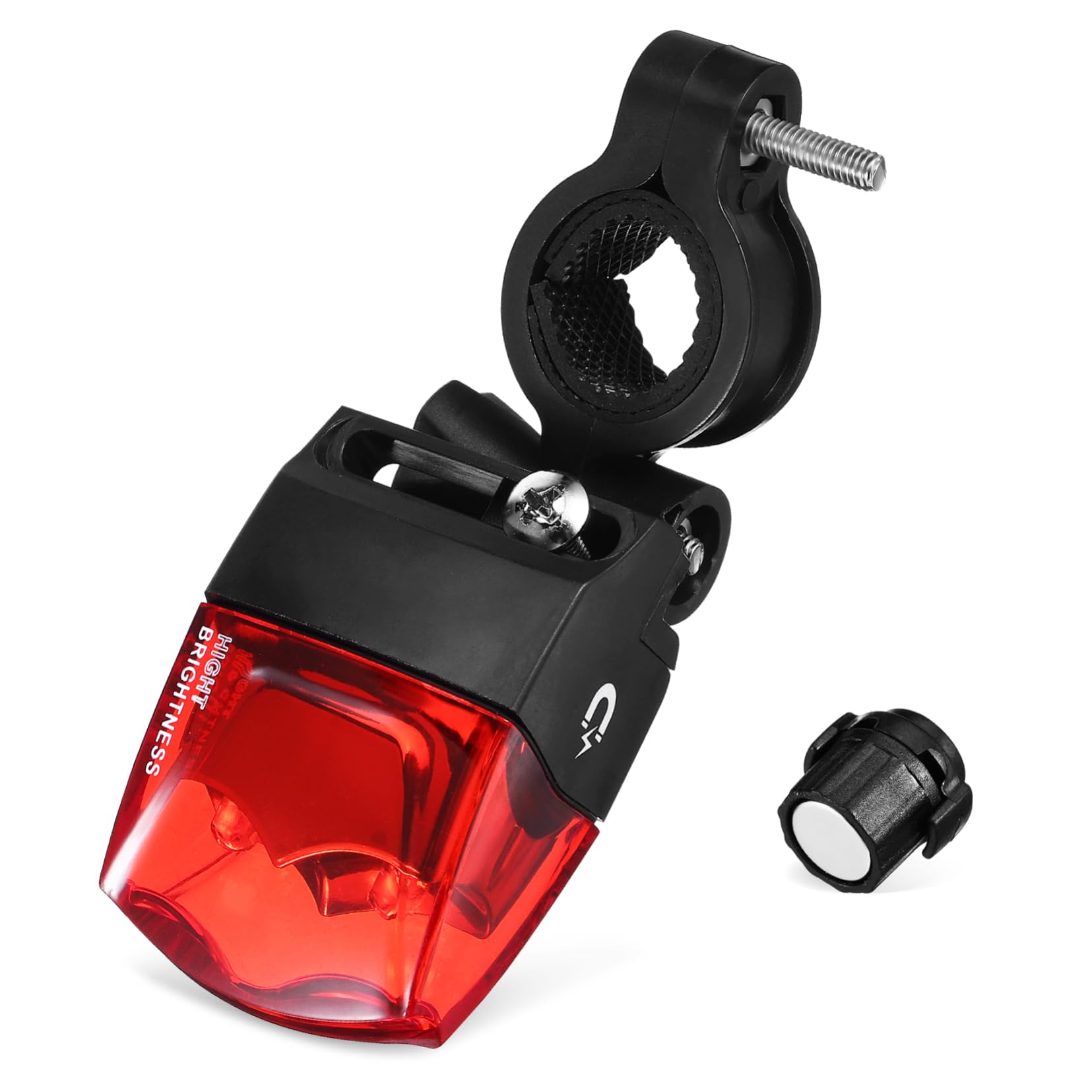 HEMOTON Bicycle Tail Light Adjustable Angle High Brightness Weather Resistant Bike Rear Light for Night Riding Securely Mounted Cycling Accessory for Outdoor Use