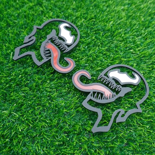 Image of Pair Set Venom Emblems 3D Badge Multicolored Custom Decal Sticker Fit for Universal Car Truck Motorcycles (Black Red White)