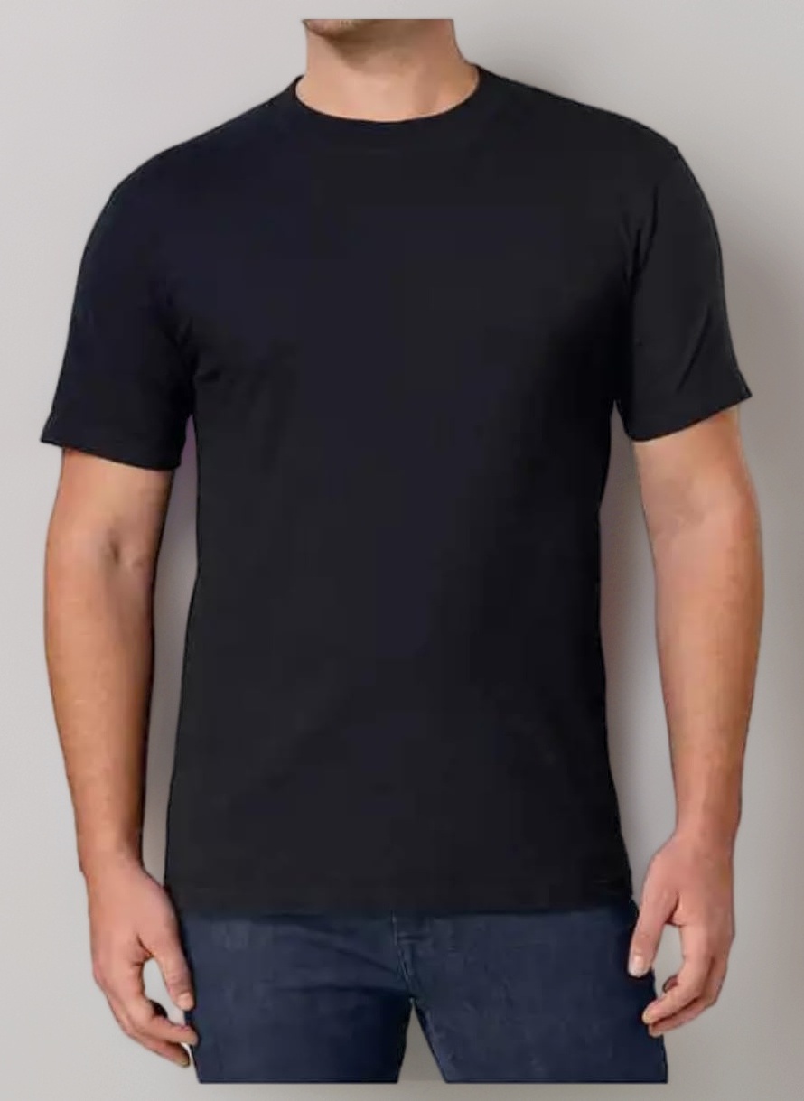 Kirkland Men's Crew Neck White T-Shirts Pack of 6, Black, Medium