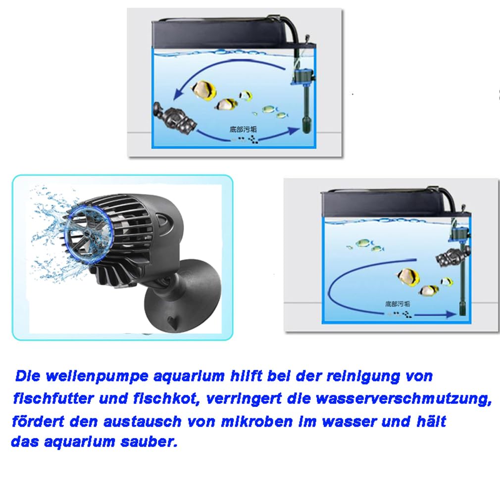 Aquarium Wave Maker 3000L/H Fish Tank Powerhead Circulation Pump for Marine Tropical and Fresh Water, Black - Image 3