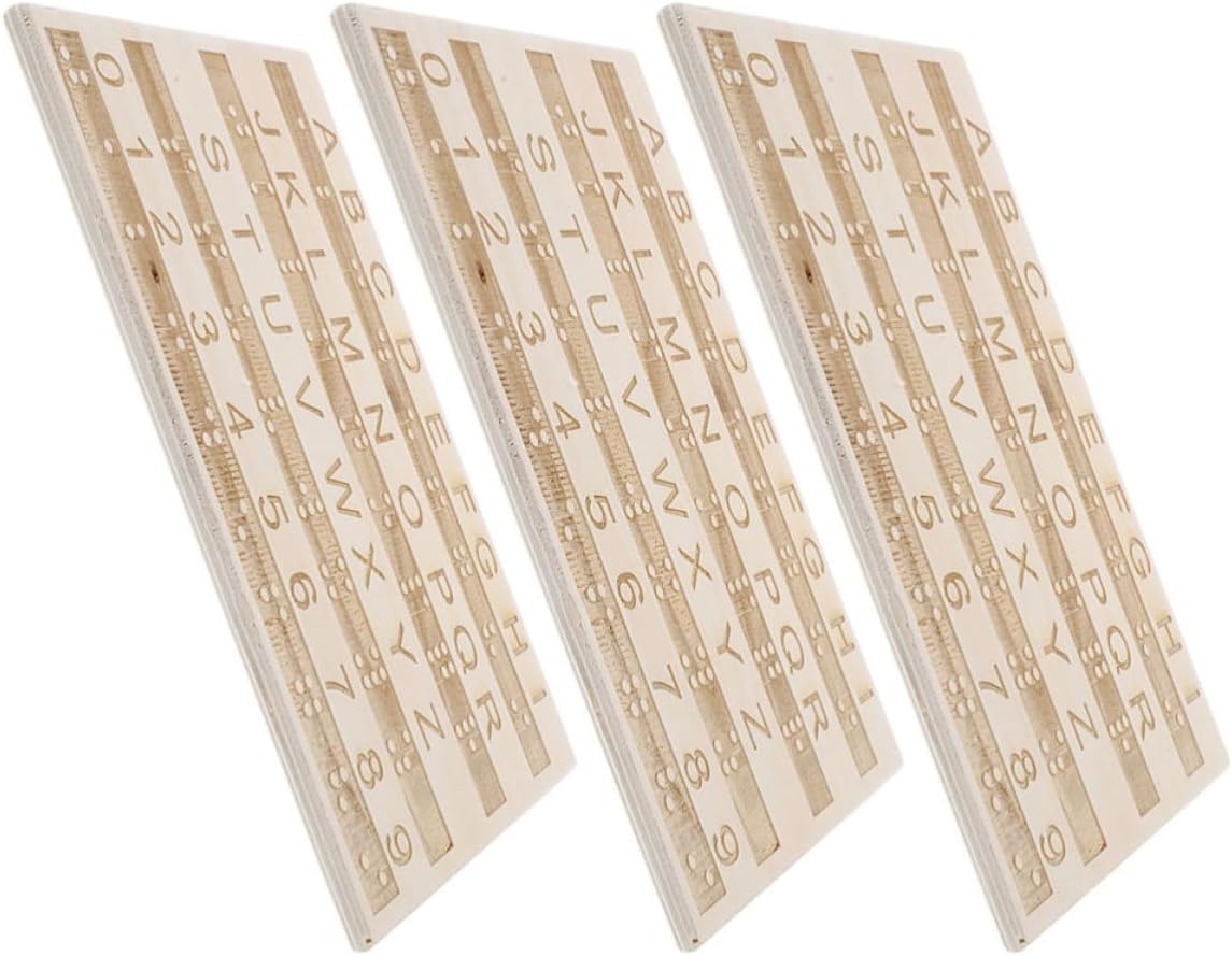 3pcs Wooden Braille Alphabet and Number Board Teaching Aid