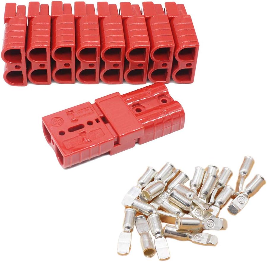 X-Haibei 10 Pack Battery Quick Connect 50A 6 AWG Wire Harness Plug for 6 to 10 Gauge Cables, Jumper Cables Connect Disconnect Plug for Car Bike ATV Winches Lifts Motors