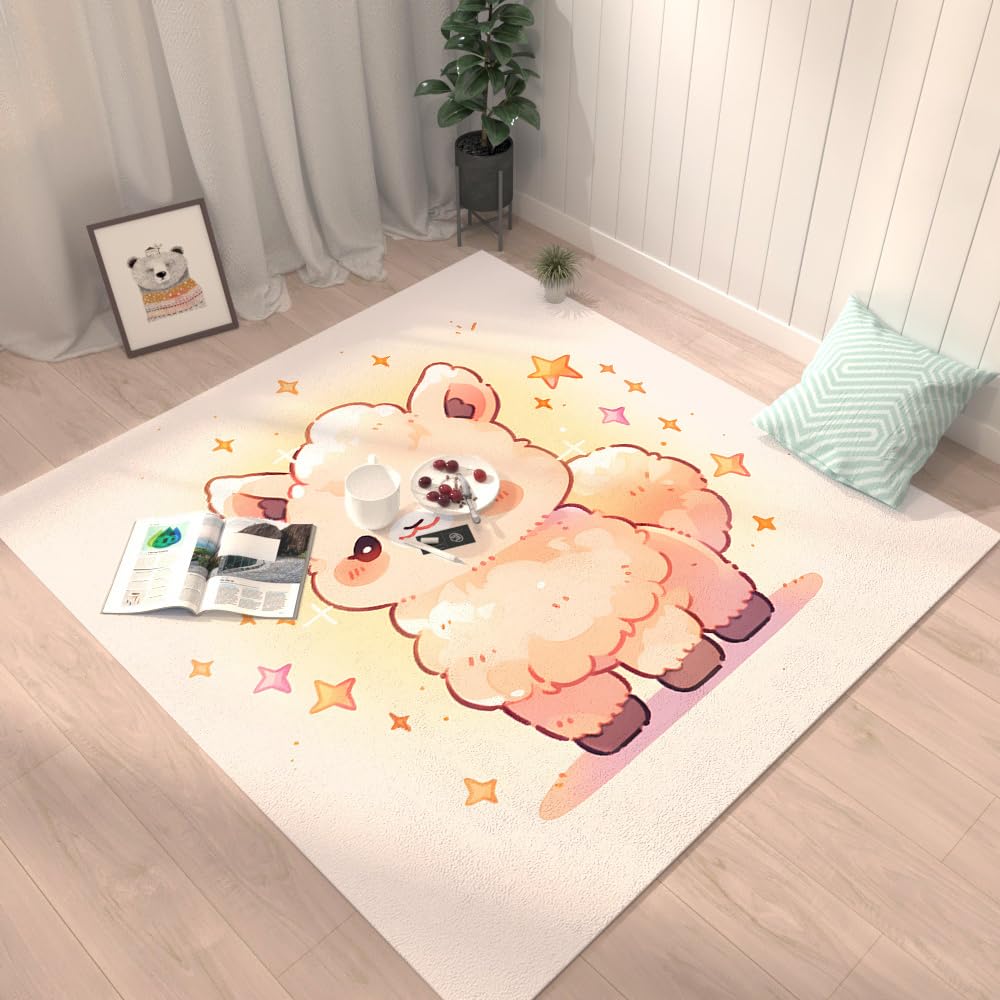 Alfombra Salon Grande 200X300 Dibujos Animados Antideslizante Alfombra Lavables, para Cocina, Salón Comedor, Habitacion, Dormitorio,Material de Lana Corta Suave