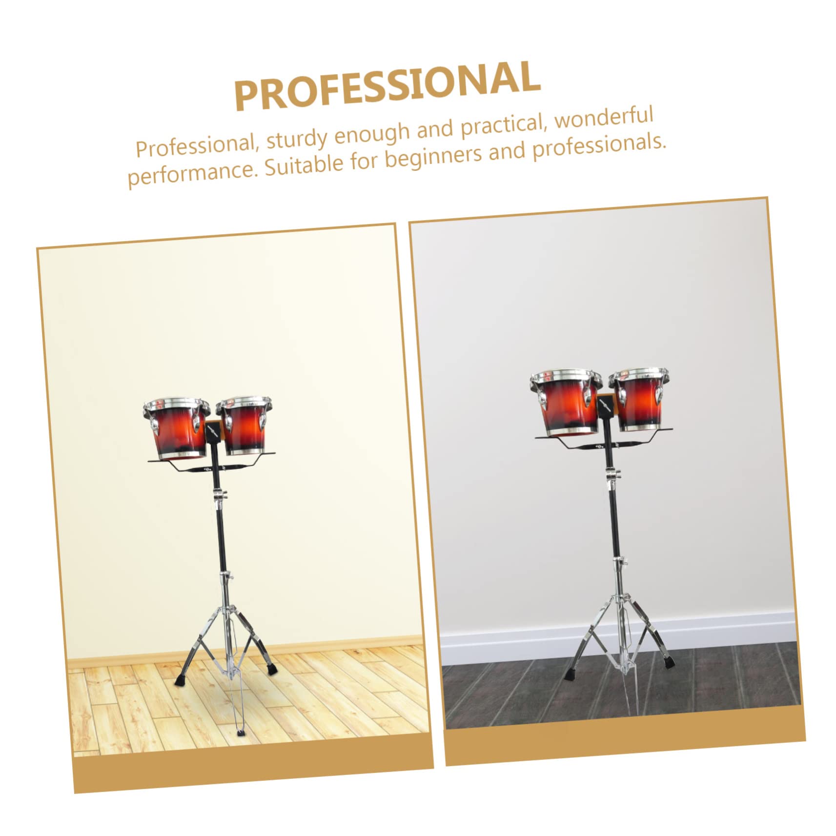 TOYANDONA Supporto per Tamburo in Ferro Nero Resistente Superficie Liscia e Rotonda, Accessorio Musicale per Professionisti e Principianti