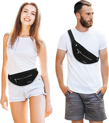 Miniatura 97 de MAXTOP - Cangurera cruzada grande con 4 bolsillos con cremallera, ideal para eventos deportivos, festivales, entrenamiento, viajes, correr y uso