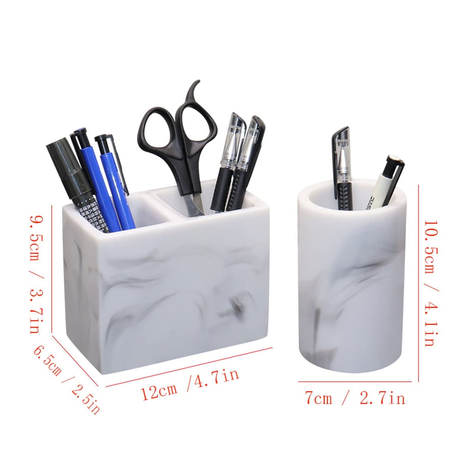 SISWIM Stifteköcher Stiftbecher Stifthalter Imitation Marmor Desktop Bleistift Aufbewahrung Cup Office Desk Multifunktional Pinselstift Speicher Stifthalter Stifteköcher Schreibtisch (Size : A)