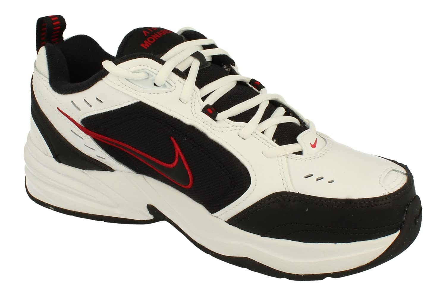 Nike Air Monarch Iv White Black Varsity Red Soccer Shoes