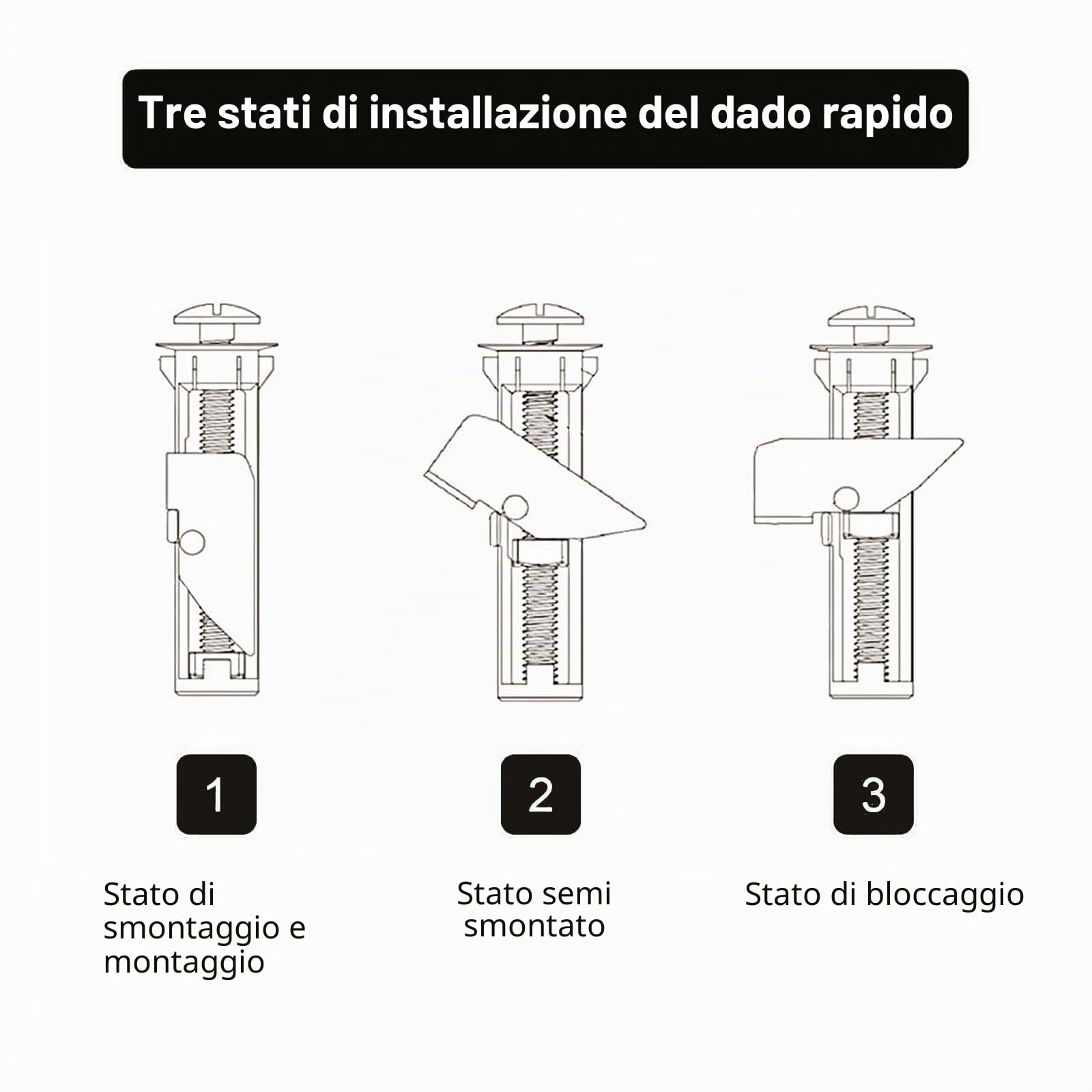 2 pezzi Kit di Bulloni per Sedile WC, Viti per Cerniere in Acciaio Inox, Kit di Viti di Ricambio per Sedile WC, Accessori per La Manutenzione del Coperchio del Wc, Facile da Installare