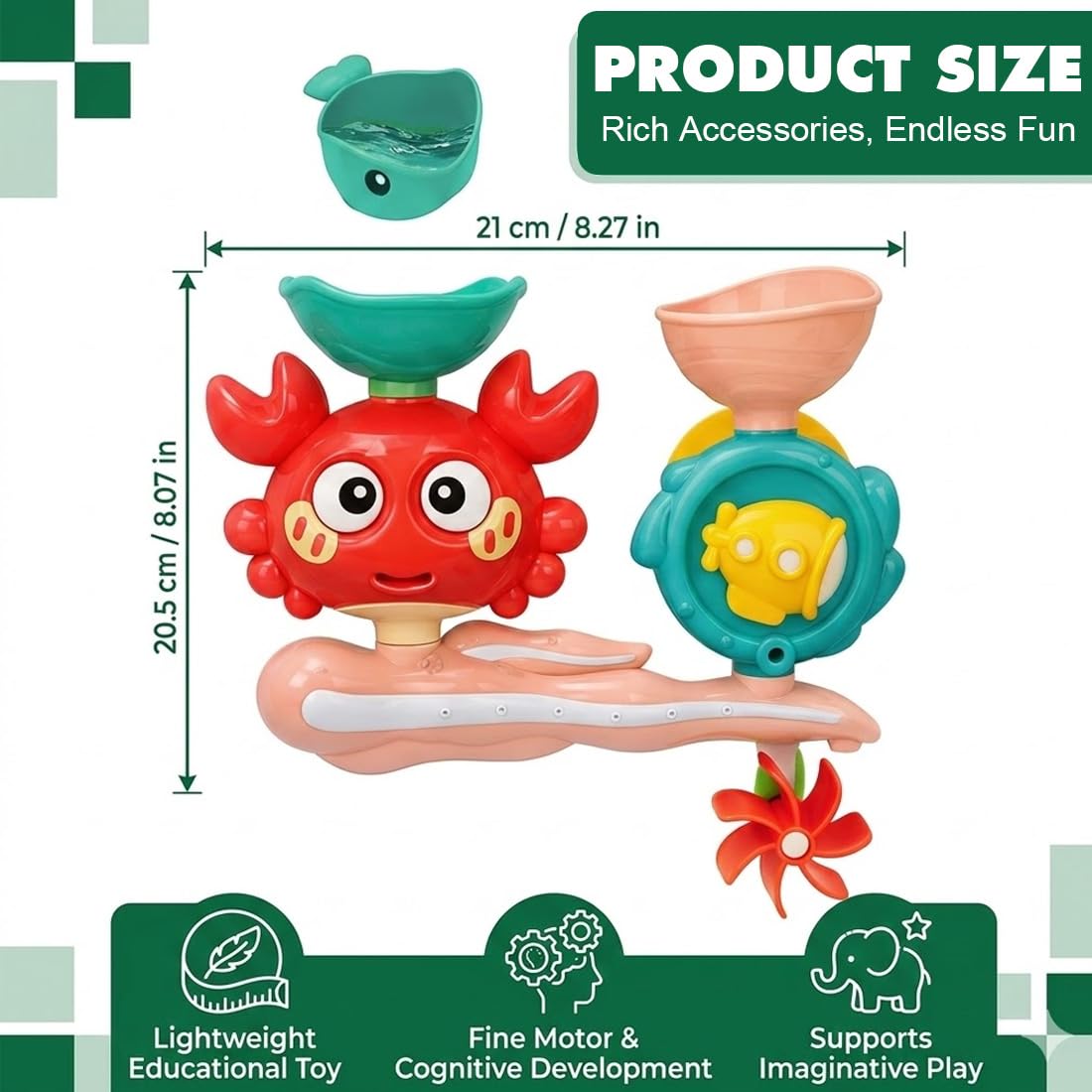 Badewannenspielzeug，Badewannenspielzeug Baby,Badespielzeug Wasserspielzeug Kinder Set ab 3 Jahre mit DIY-Doppelschienenspiel, Saugnäpfe, Kapseln und Bälle, Geschenk für Mädchen Jungen - 3