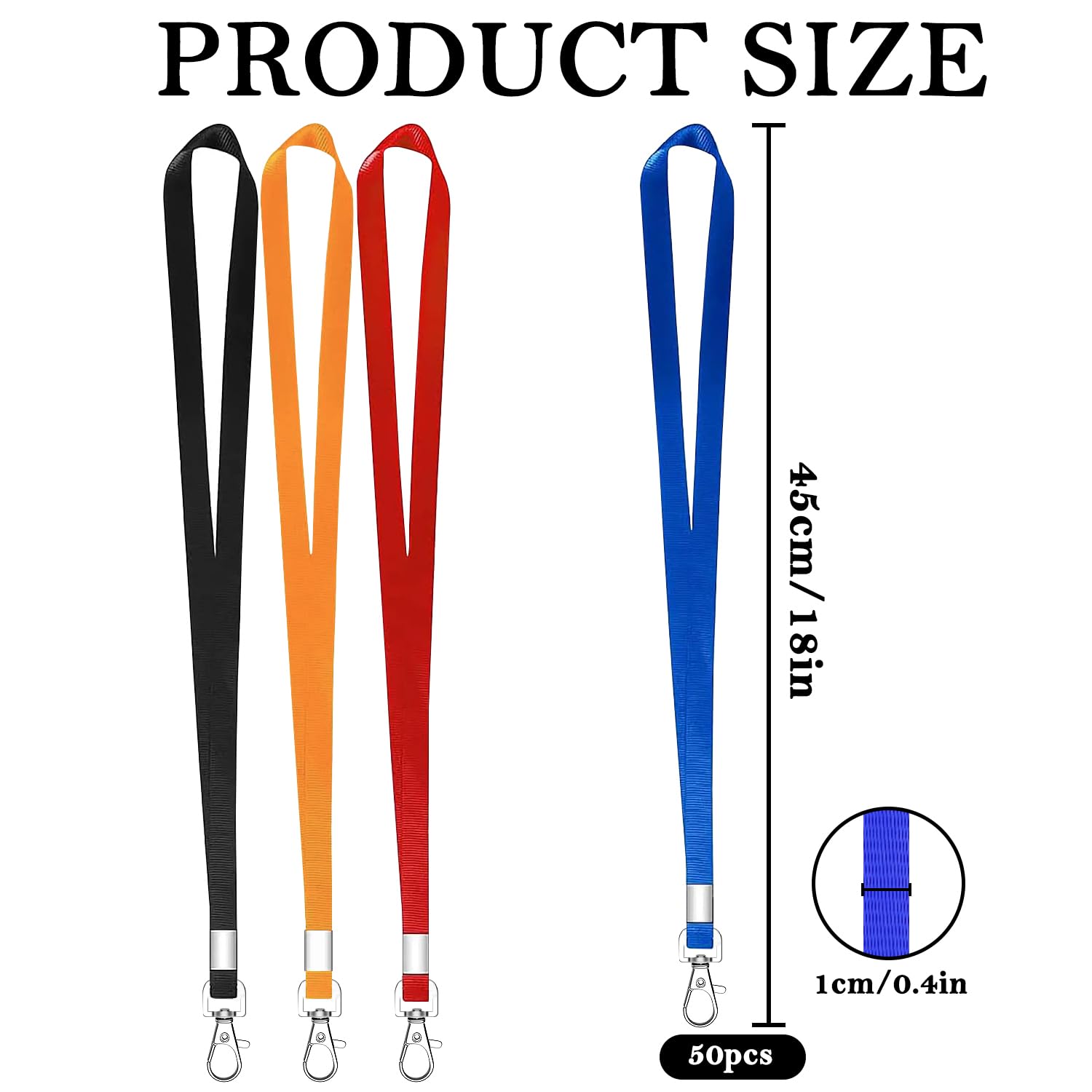 XHDA 50PCS Blue Lanyards for Neck Lanyards for ID Badge Lanyard with Metal Swivel Hook for ID Card Badge Holder - Image 2