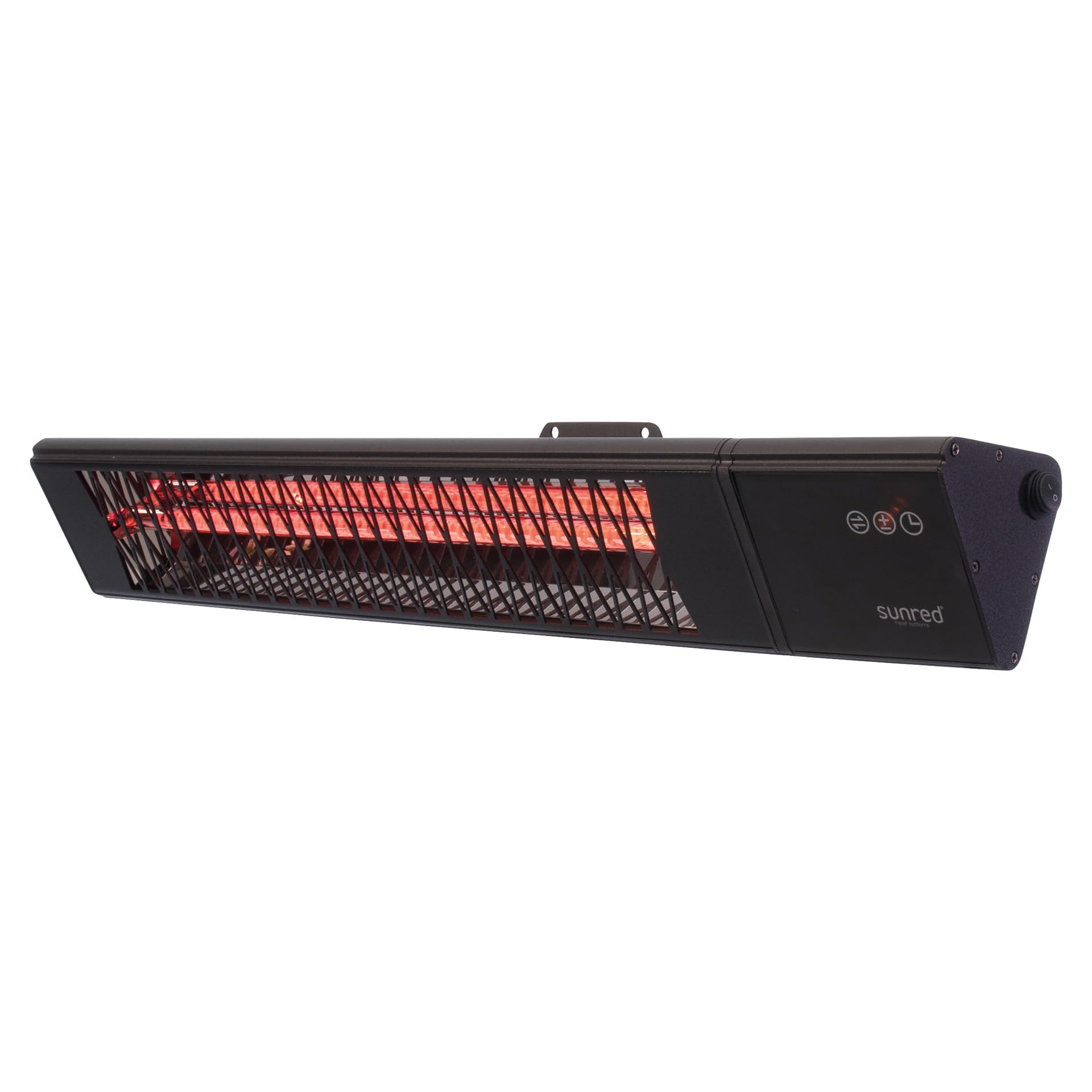 SUNRED Infrarot-Wandheizstrahler Triangle Dark Smart 2500 W Terasse mit Steuerung per W-LAN & App (iOS & Android) - 9 Heizstufen und Timer - Fernbedienung Terrassenheizstrahler außen Wandmontage