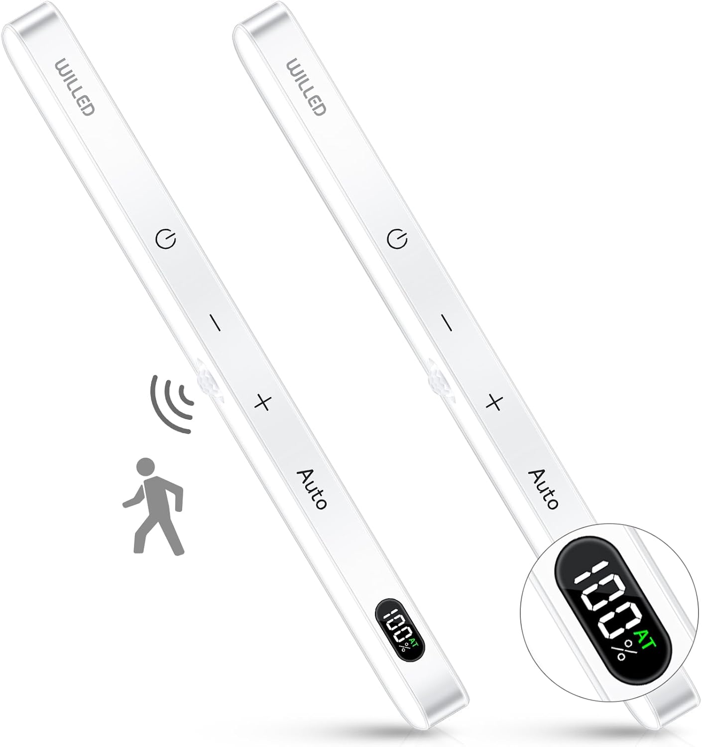 WILLED Under Lights Rechargeable, Battery Display, 60 LED Touch