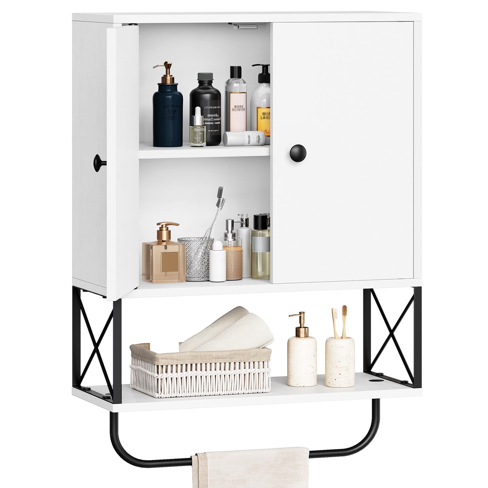 MAHANCRIS Bathroom Wall Cabinet with 2 Doors