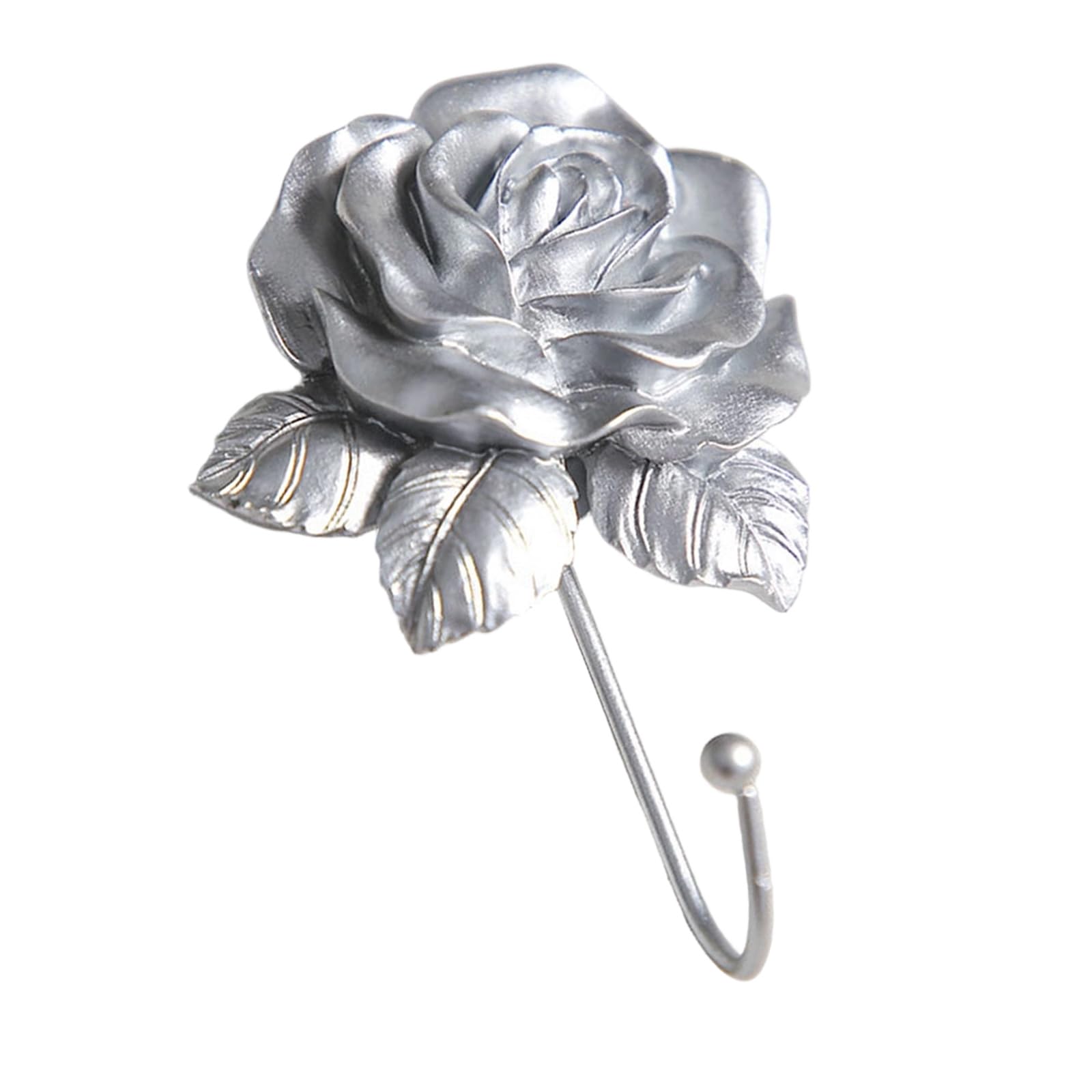 Henygen Silver Decorative Rose Themed Heart Hook Craft Of Resin And Iron For Practical Home Use Heart Rose Hook