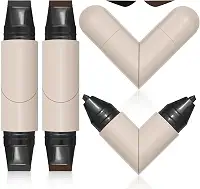 Carimbo de delineador, 2 peças de caneta delineadora rotativa de ponta dupla, caneta delineadora dobrável à prova de manchas à prova d'água para iniciantes, ferramenta de delineadores rápida e fácil