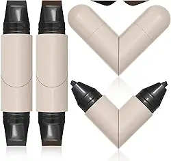 Carimbo de delineador, 2 peças de caneta delineadora rotativa de ponta dupla, caneta delineadora dobrável à prova de manchas à prova d'água para iniciantes, ferramenta de delineadores rápida e fácil