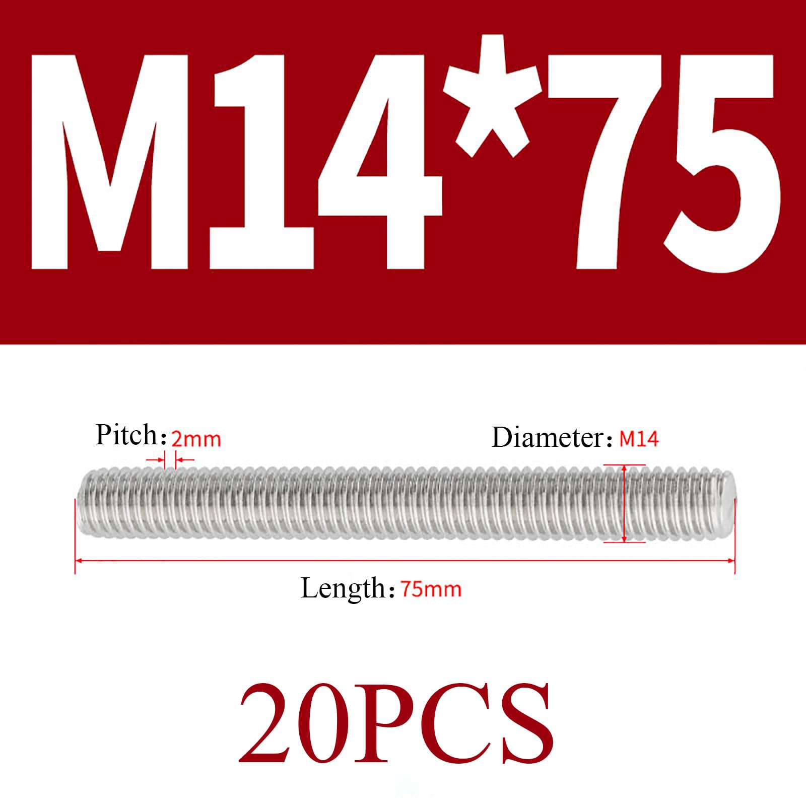 20 sztuk prętów gwintowanych M14 w całości(M4x500mmx20pcs)