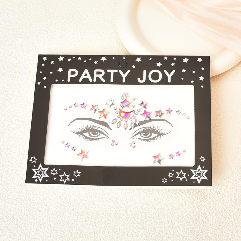 Miniatura 3 de Calcomanías de diamantes de imitación para la cara, gemas de cara de sirena, accesorios para mujer, calcomanías con purpurina para la cara,