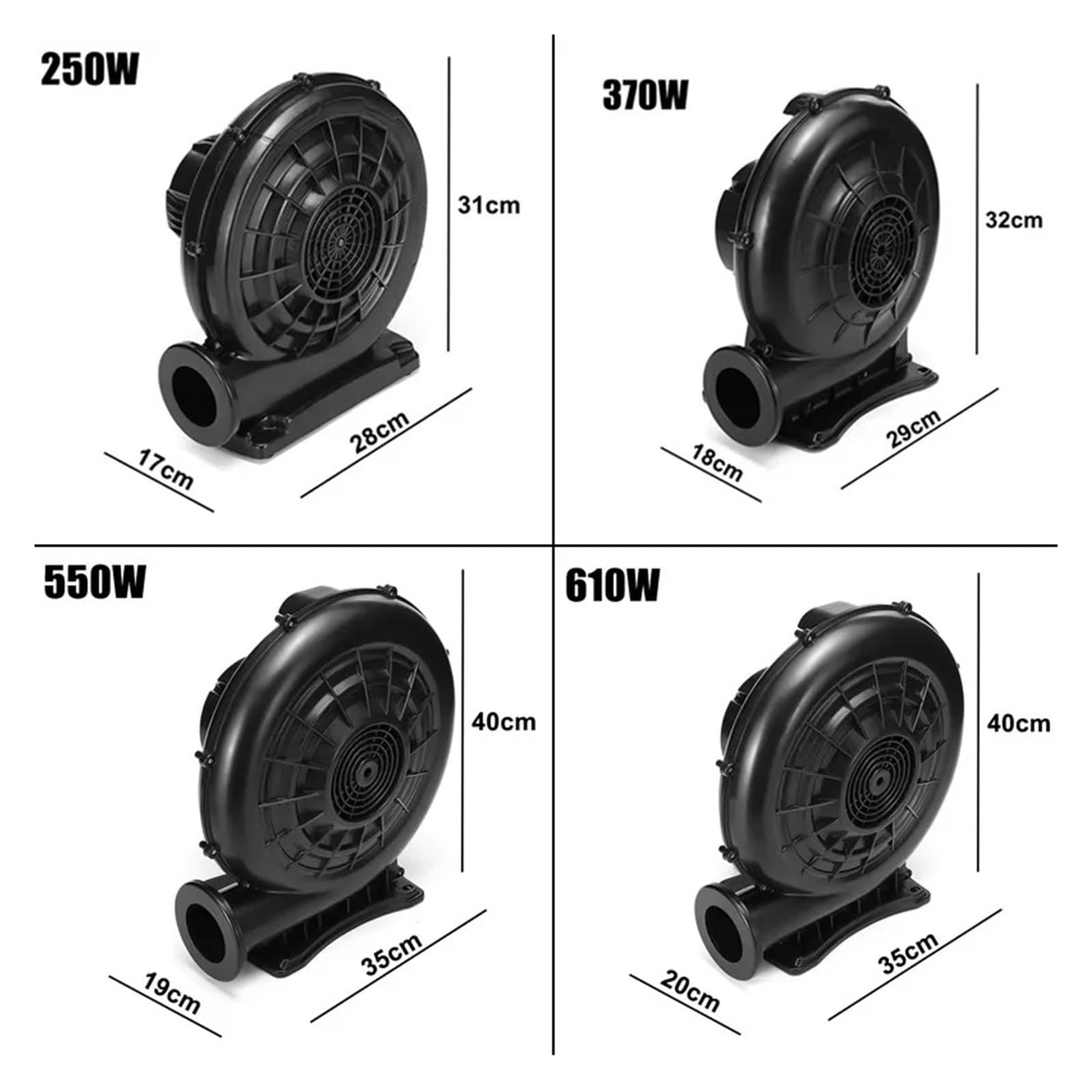 750W Brushless Air Blower Fan Centrifugal Fan Blower Turbo Blower For Inflatable Bounces House Bouncy Castle Barbecue(550W)