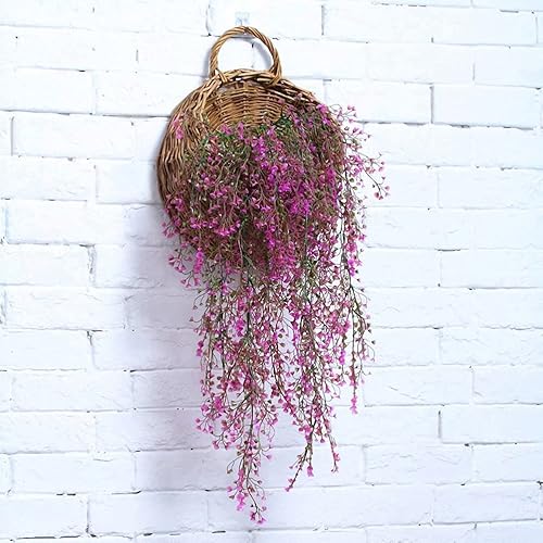 Miniatura 5 de Guirnalda colgante de enredaderas artificiales con flores de 3.8 pies, plantas de ratán de sauce falso, enredadera colgante para decoración del