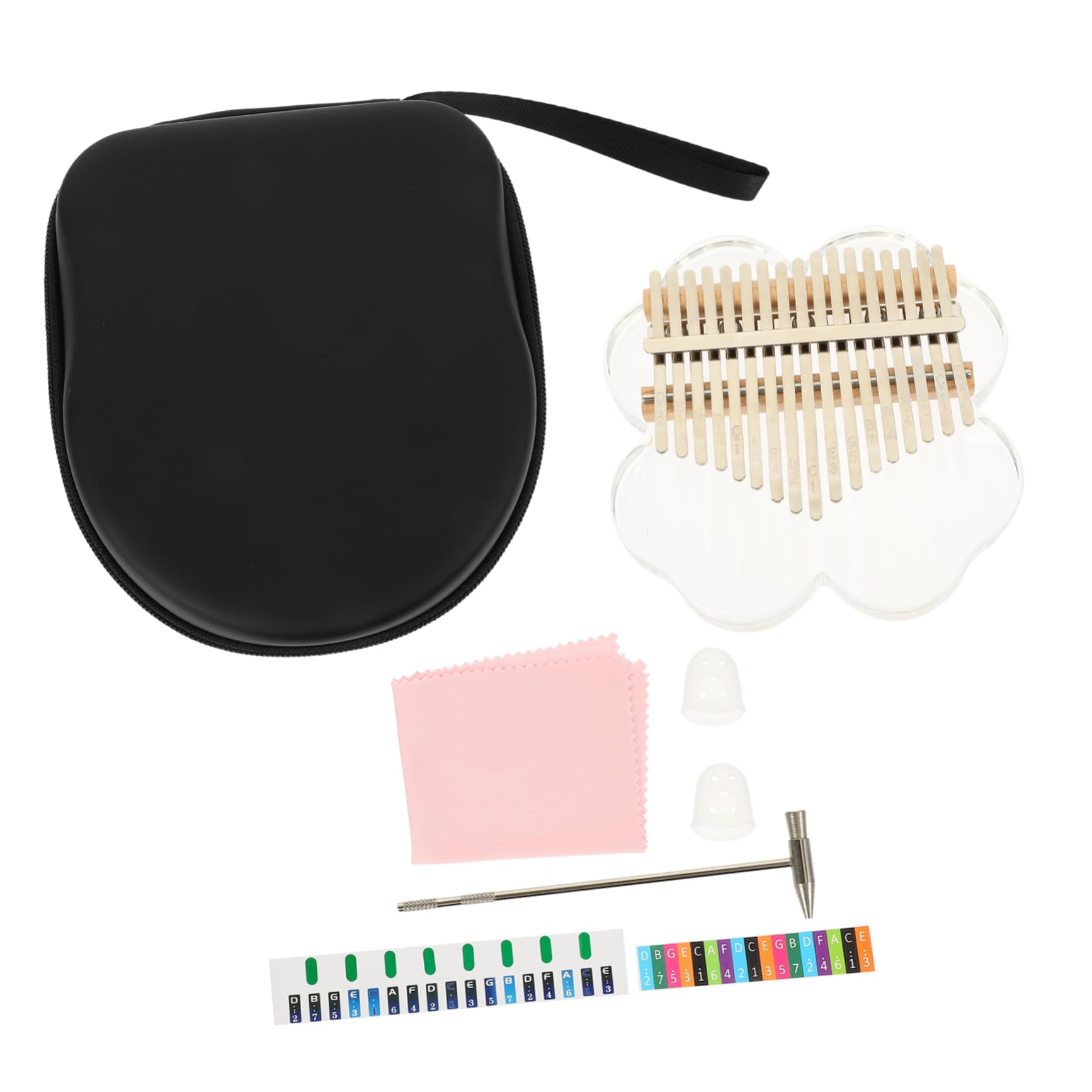 SWOOMEY 1 Set Portable Tone Thumb Piano Kalimba Transparent Design for Beginners Easy to Carry Musical Instrument Music Lovers
