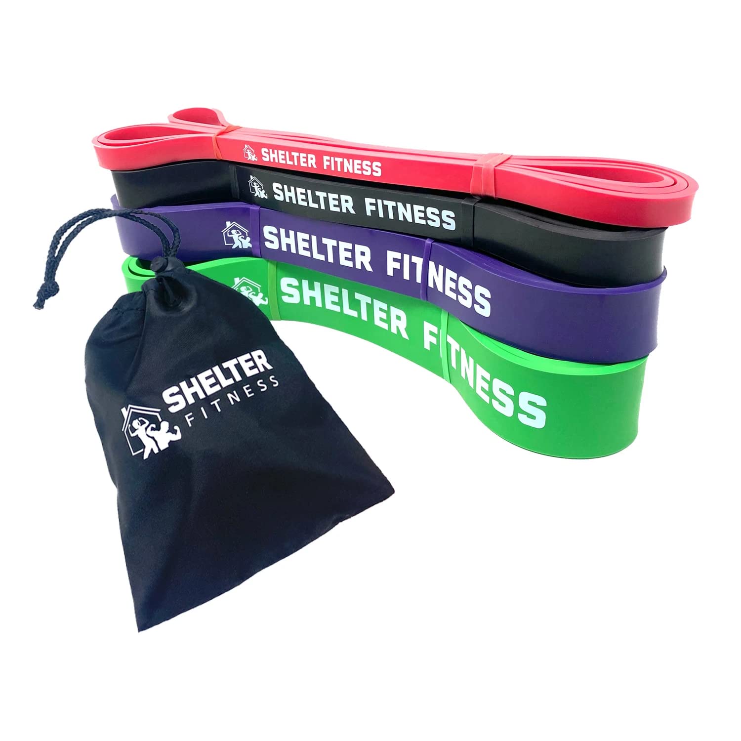Shelter Fitness Heavy Duty Resistance Bands Set - 15-210 Lbs For Full Body Workouts - View #3
