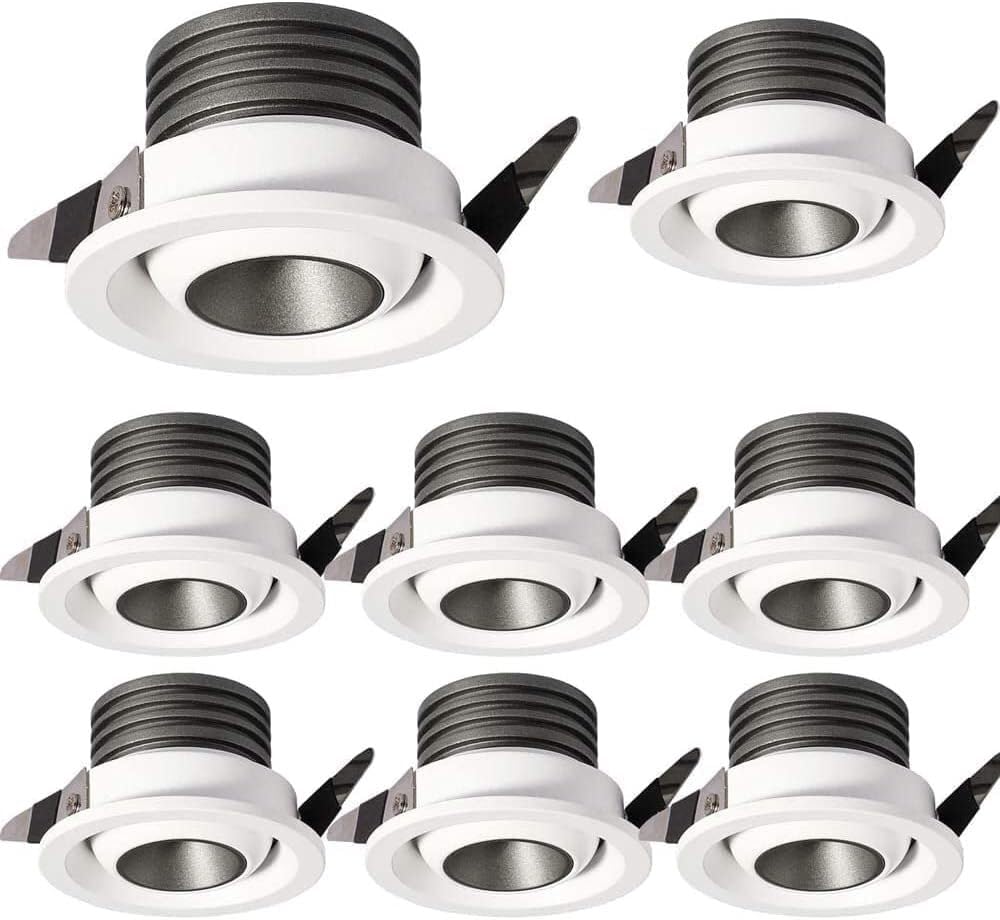 HynJGih 8 Pcs COB Mini Aluminum Living Room Recessed Ceiling Light, LED Recessed Downlights Corridor, LED Can Light(6000K)