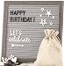 Felt Letter Board Message Sign - Cursive Word Pack, 640 Black & White Characters, 10x10 Gray Changeable Letterboard, Wall & Tabletop Display, 2 Storage Pouches & Gift Box