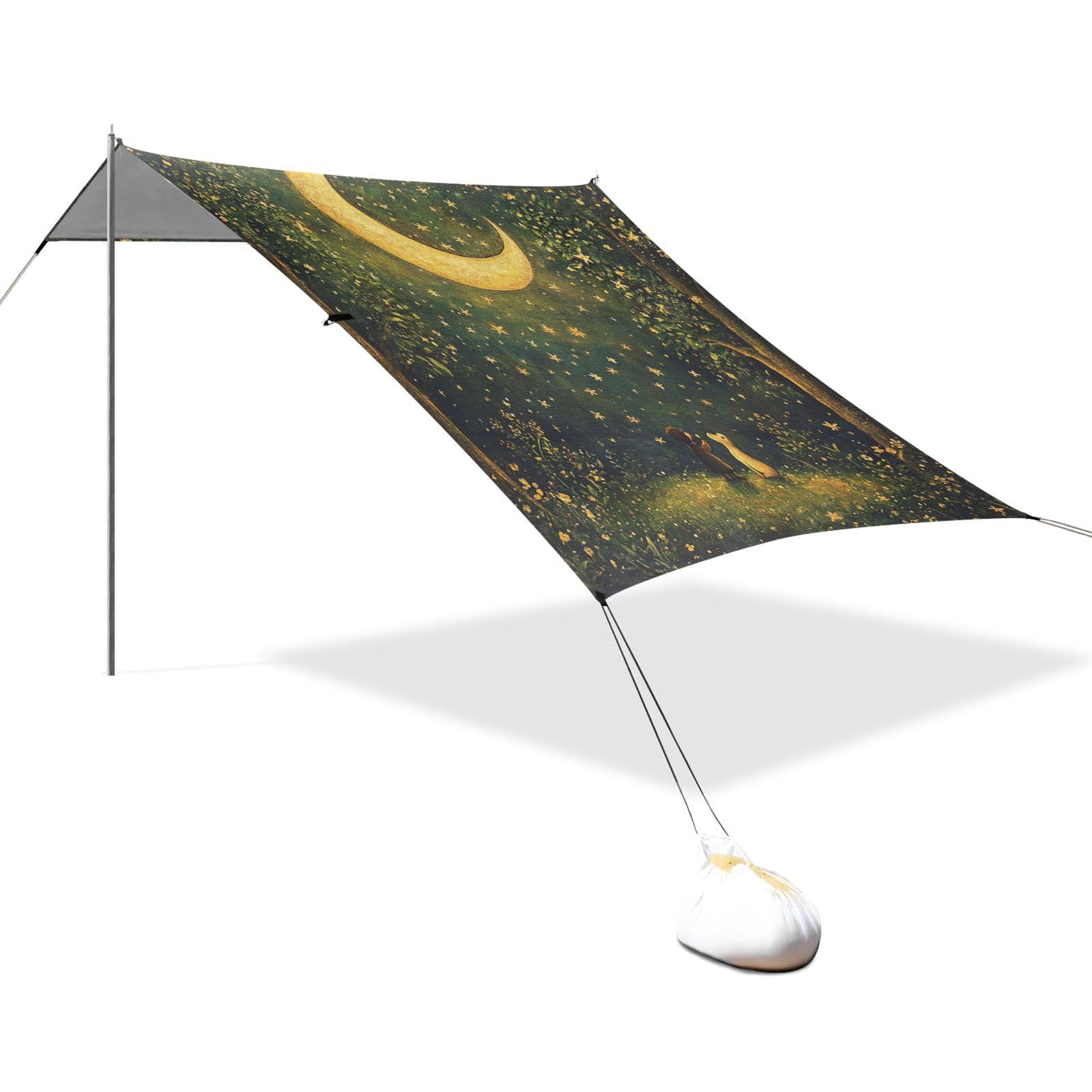 Grand pare-soleil léger UPF50 avec pelle à sable, sacs de sable pour camping, pique-niques, jardin et pêche