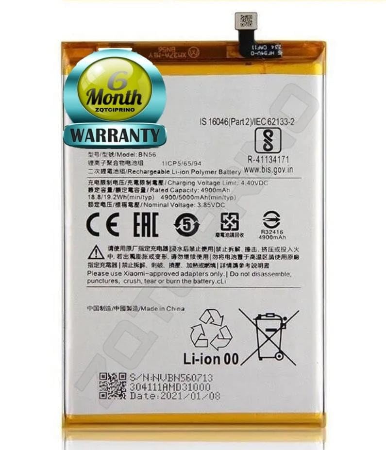 Image of Original BN56 Battery for Redmi 9A / 9C /Poco M2 Pro Battery with 6 Month Warranty****(CC224)