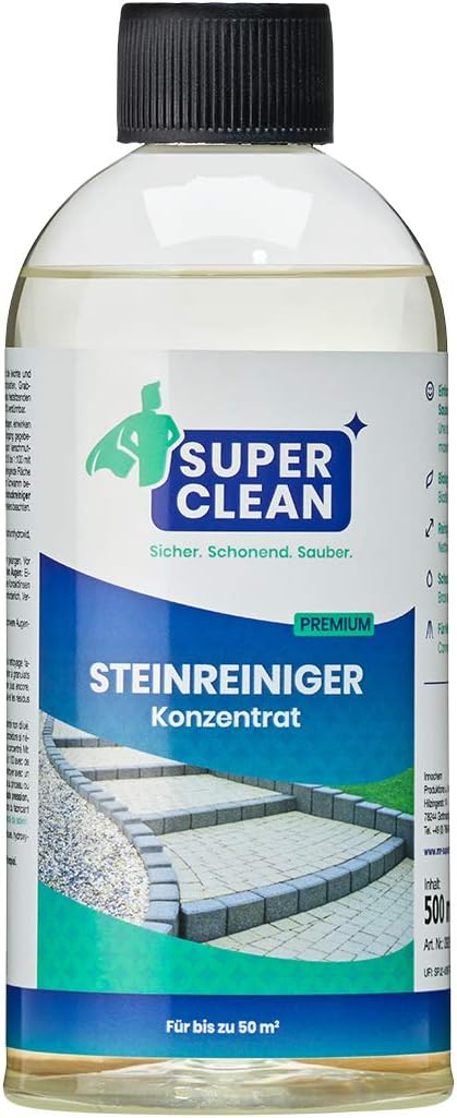 Innochem SuperClean Premium Stone Cleaner Concentrate for up to 50 m² Can Be Used on Floor Tiles, Concrete, Gravestones, Decking Tiles etc.