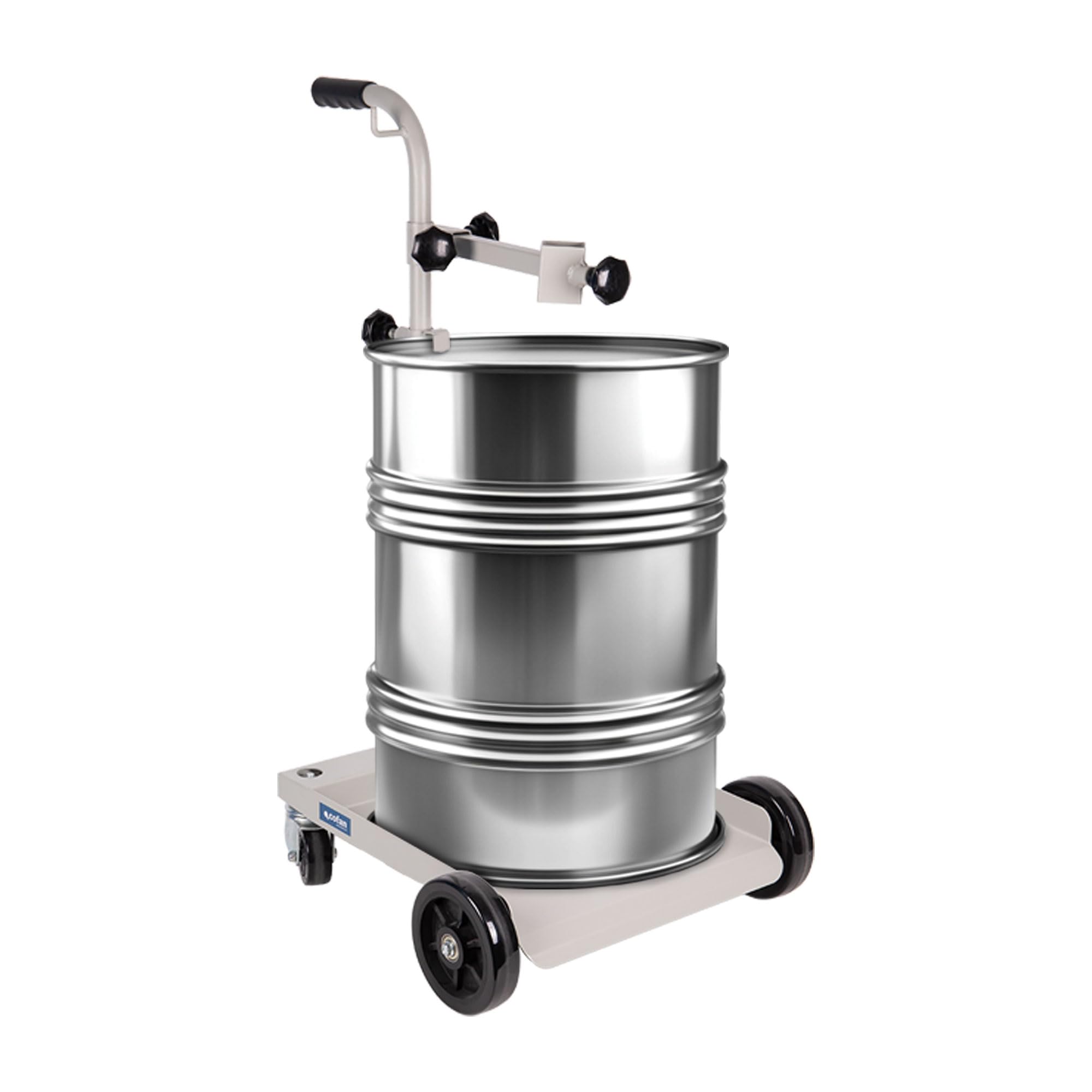 Cofan Carretilla portabidones de 60 litros | Ruedas delanteras de Ø150 mm y traseras de Ø75 mm | Mango ergonómico | Estructura de acero reforzado | Transporte de bidones en talleres y entornos industr