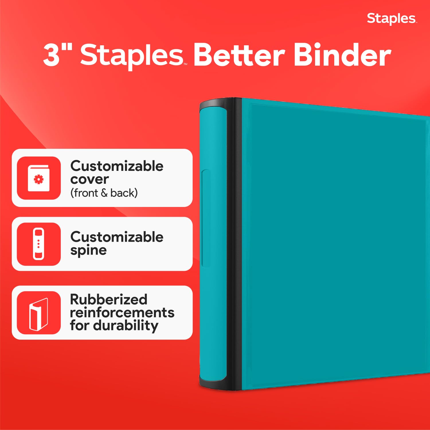 Staples Better Ordner, 5,1 cm, Blaugrün