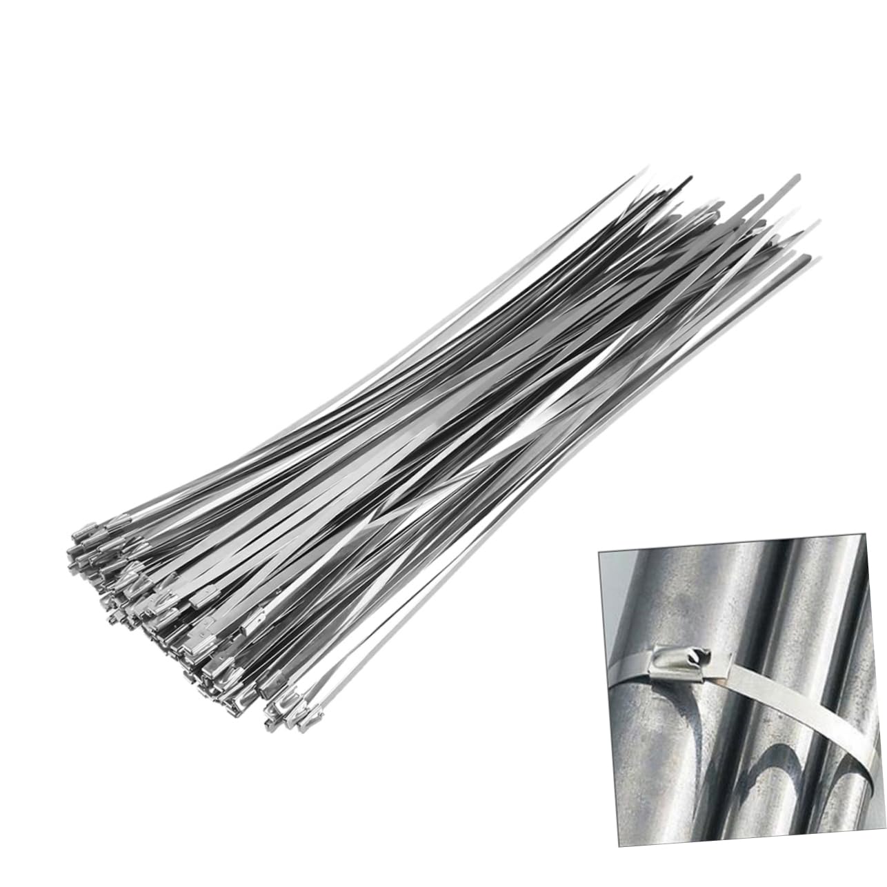 Brida de Acero Inoxidable Autoblocante 200 Piezas Negro