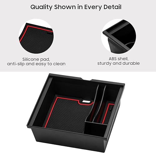 Miniatura 3 de MoKo Juego de 4 bandejas organizadoras de consola central, para Tesla Modelo 3 Modelo Y 2023 2022 2021, caja de almacenamiento con reposabrazos