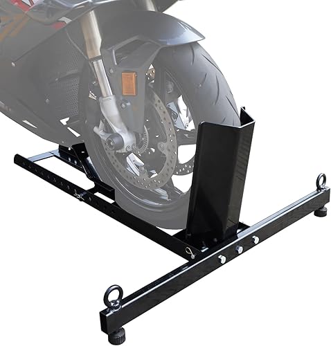 BIG RED ATRM05012R Torin - Calzo de rueda para remolque de motocicleta soporte de motocicleta ajustable de acero resistente para ruedas de 16 a 25