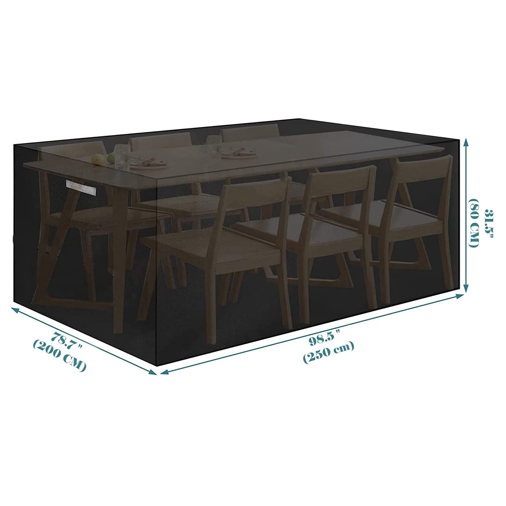 Sulfar Waterproof Garden Furniture Cover Set | Heavy-Duty Outdoor Patio Set Protector | UV-Resistant & Dustproof | 250 x 200 x 80 cm