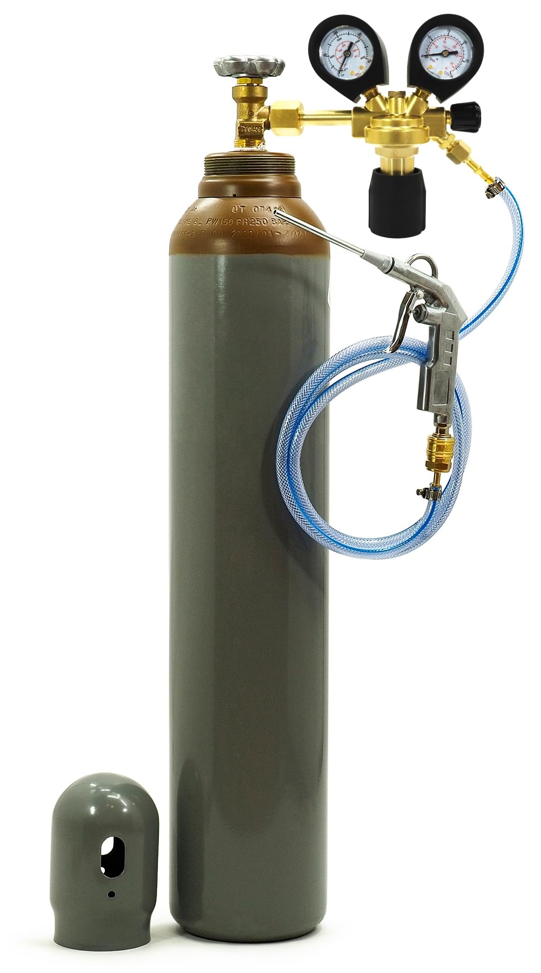 Set de bombona de gas de helio HEL de 8 litros, 1,1 m3, globo de 150 bar, decoración completa para fiestas, globos, reductor de globos