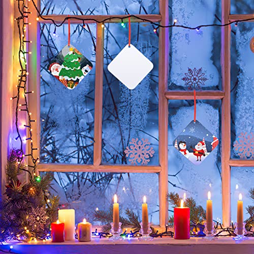 Sublimation Blanks Pendants, Mdf Personalized Sublimation Pendant Blank Bulk 2022 Christmas Ornaments Discs Supplies For Diy Christmas Tree Decor 10 Pieces (Square) #TOP5