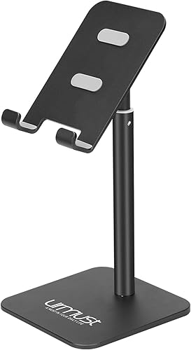 Urmust Soporte de teléfono celular de ángulo de altura ajustable para teléfono de escritorio para oficina, compatible con iPhone 15, 14, 13, 12, 11