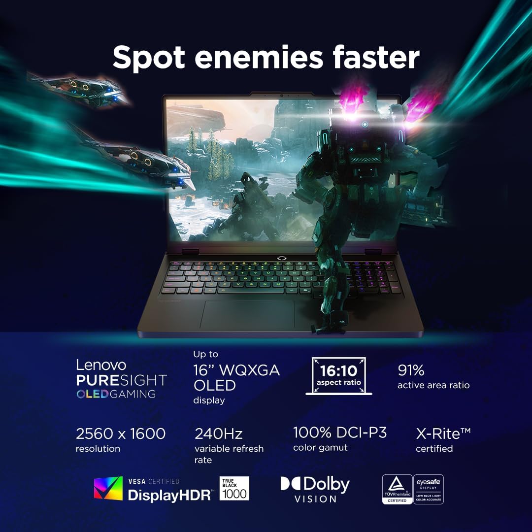 الاقتصادي - لاب توب للألعاب لينوفو ليجن 5 15IRX10 | معالج إنتل كور i7-13650HX، ونفيديا RTX 5060 8GB، ذاكرة RAM 32GB، هارد SSD 1TB، شاشة OLED WQXGA 165Hz مقاس 15.1 بوصة، ويندوز 11 - أسود إكليبس - موديل RTX 5060 - 8GB - 165Hz 2026 - view 7