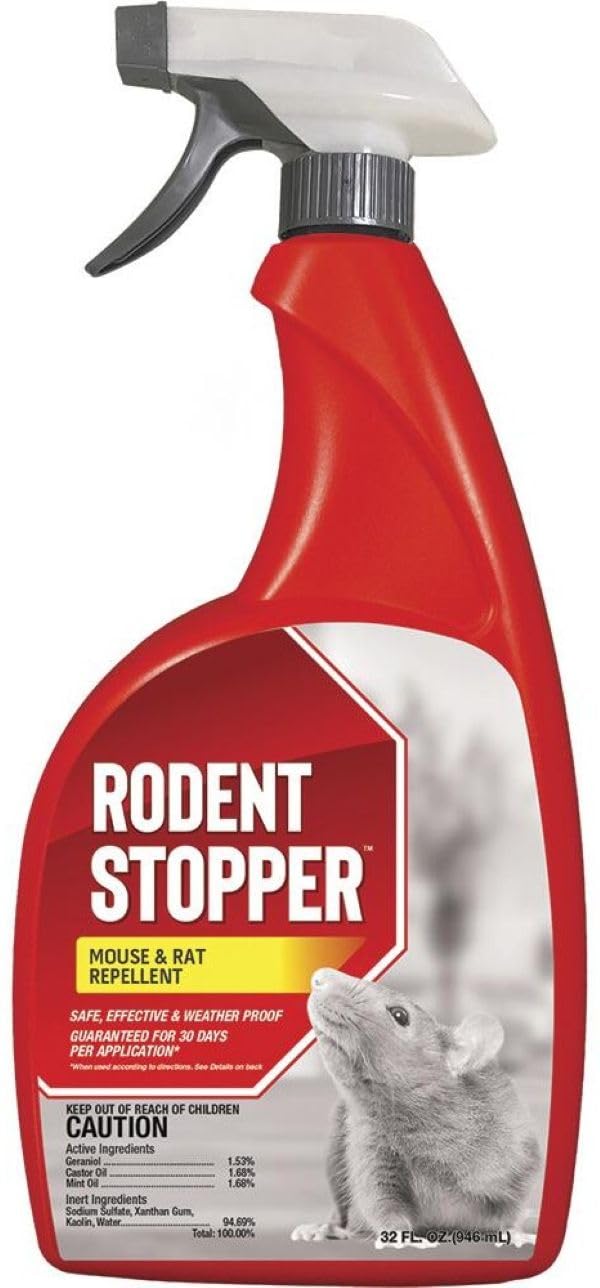 Messina Wildlife Rodent Stopper Mouse & Rat Repellent - Safe & Effective, All Natural Food Grade Ingredients; Repels Mice and Rats; Ready to Use, 32 oz. Trigger Spray Bottle