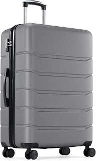 OLIXIS 24 Inch Luggage, Hardside Suitcase with Spinner Wheels, Lightweight ABS Hard Shell Checked Luggage, TSA Approved Lock, Expandable Medium Suitcase for Travel & Business–Deep Grey