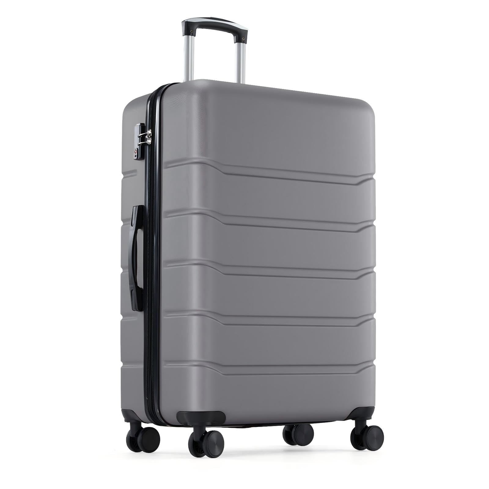 OLIXIS 24 Inch Luggage, Hardside Suitcase with Spinner Wheels, Lightweight ABS Hard Shell Checked Luggage, TSA Approved Lock, Expandable Medium Suitcase for Travel &amp; Business–Deep Grey