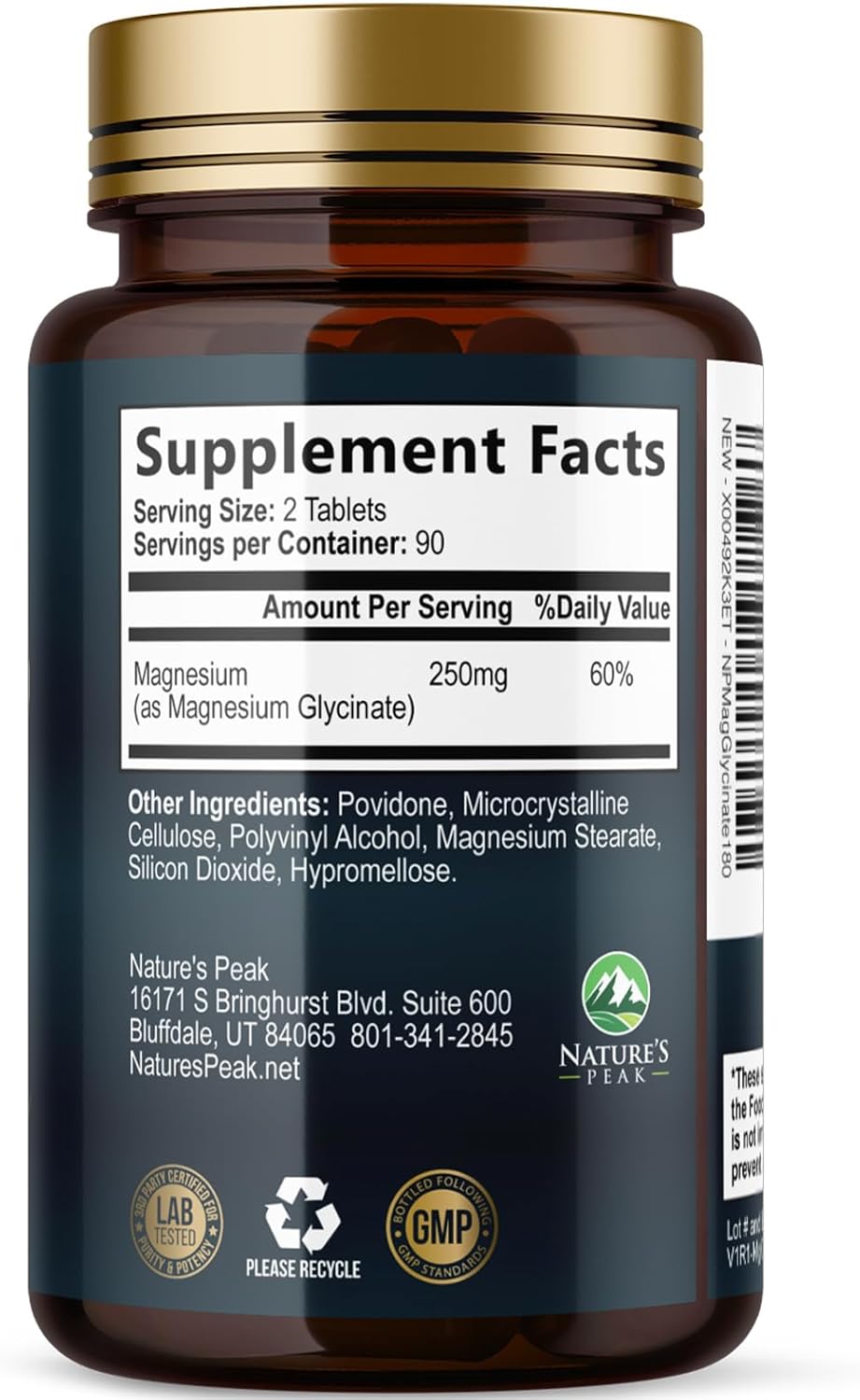 Magnesium Glycinate Supplement 250mg - 100% Chelated & Purified - to Support Sleep, Heart Health, Muscles, & Bone Strength - Best Absorption Magnesium Glycinate Capsules, Bottled in USA - 180 Tablets - Image 9