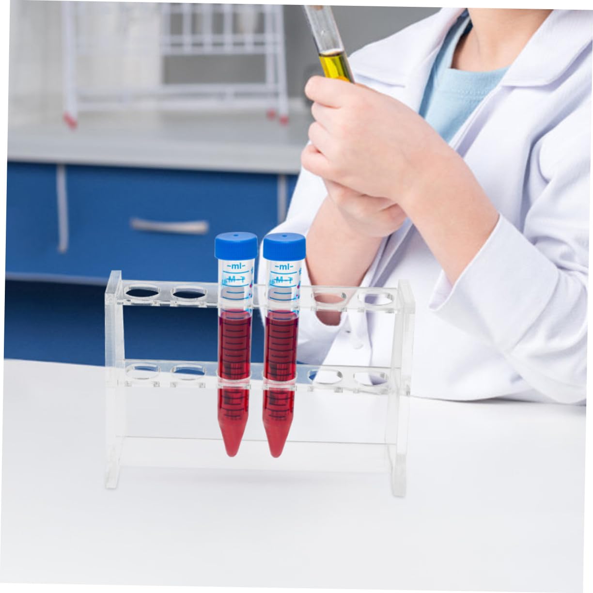 PRETYZOOM 8 Pezzi Supporto Trasparente per Provette Portaprovette con Organizer Laboratorio per Chimica e Biologia Struttura Stabile per Gestione Efficiente Campioni